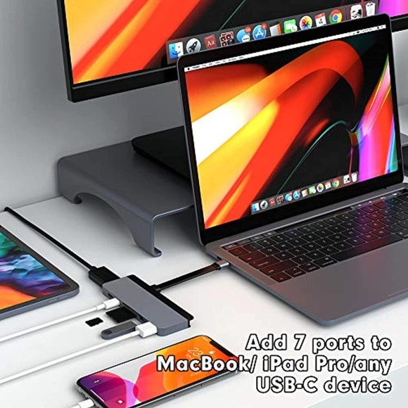 HyperDrive USB C Hub, Mac Type-C Dual Hub Adapter for MacBook Pro Air - Picture 2 of 7